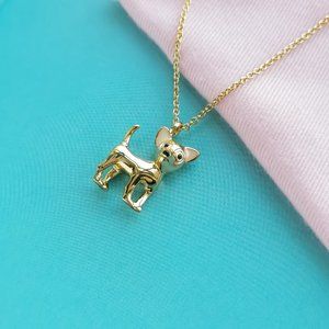 Haute Stuff Chihuahua Gold mini pendant necklace